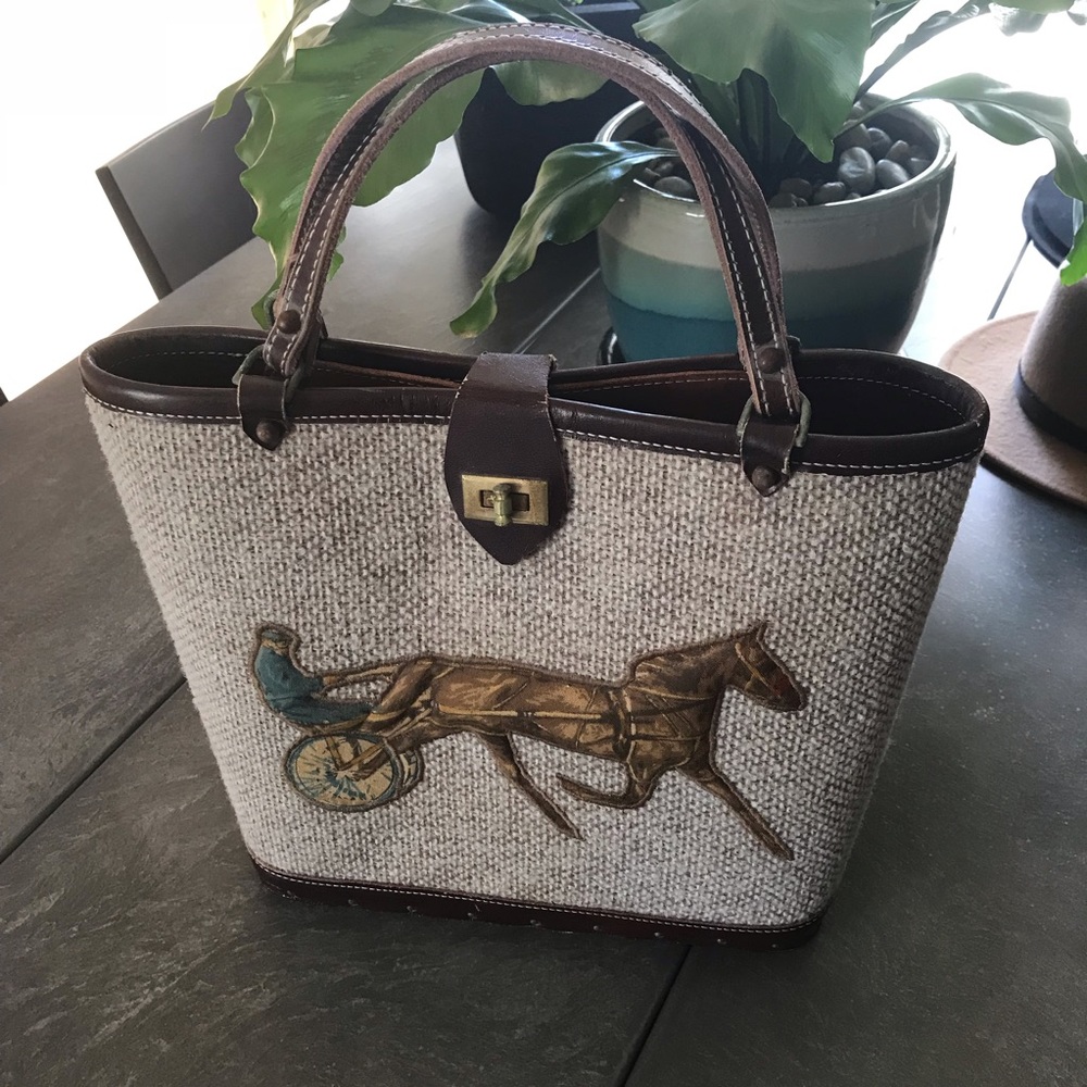 Vintage Satchel w/Woven Detail